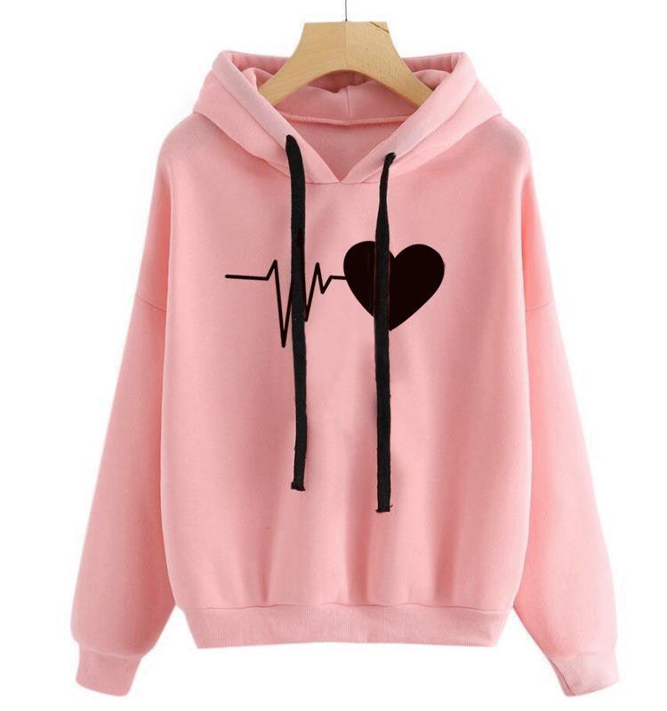 Heart Print Hoodie - AEI 97