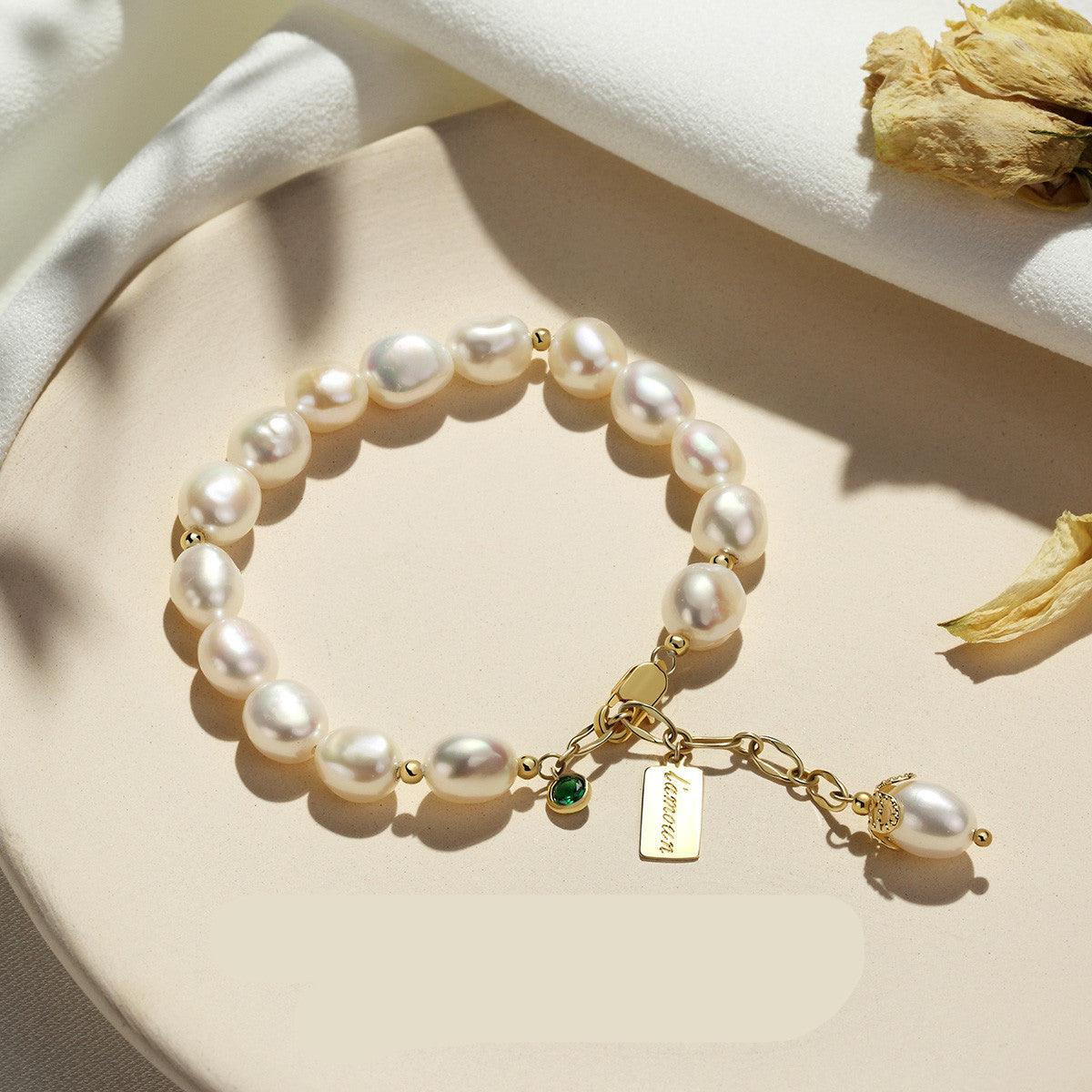 Natural Zircon Pearl Bracelet Luxury Jewelry - AEI 97