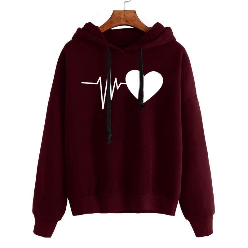 Heart Print Hoodie - AEI 97