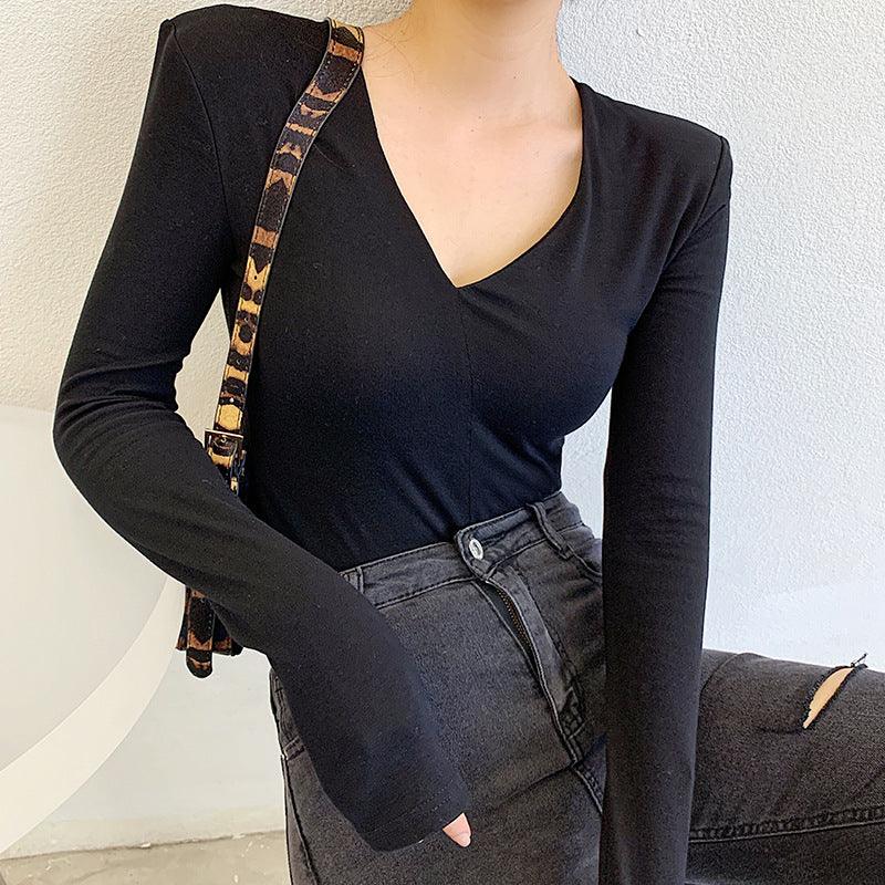 Long-sleeved V-neck Top - AEI 97
