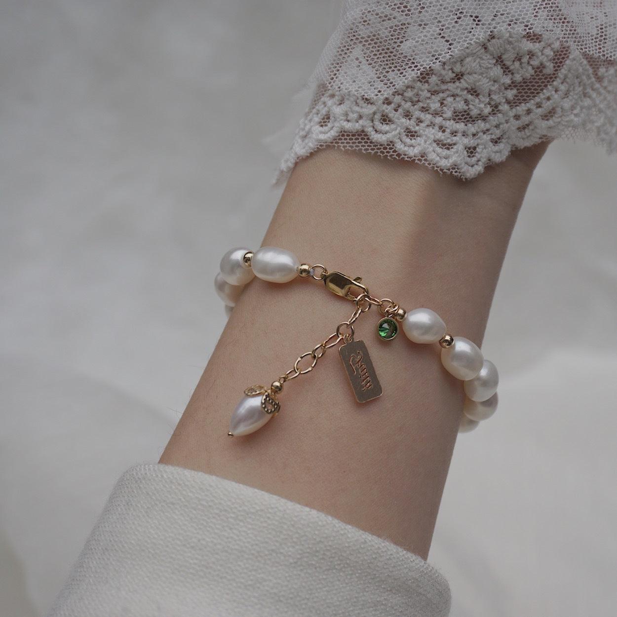 Natural Zircon Pearl Bracelet Luxury Jewelry - AEI 97