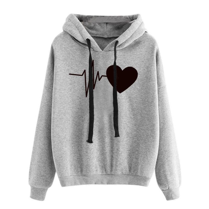 Heart Print Hoodie - AEI 97