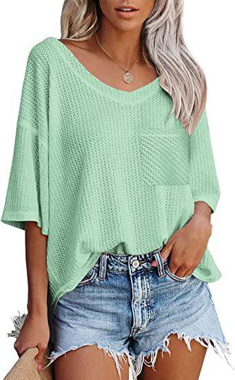V-neck Shirts with Patched Pocket - AEI 97