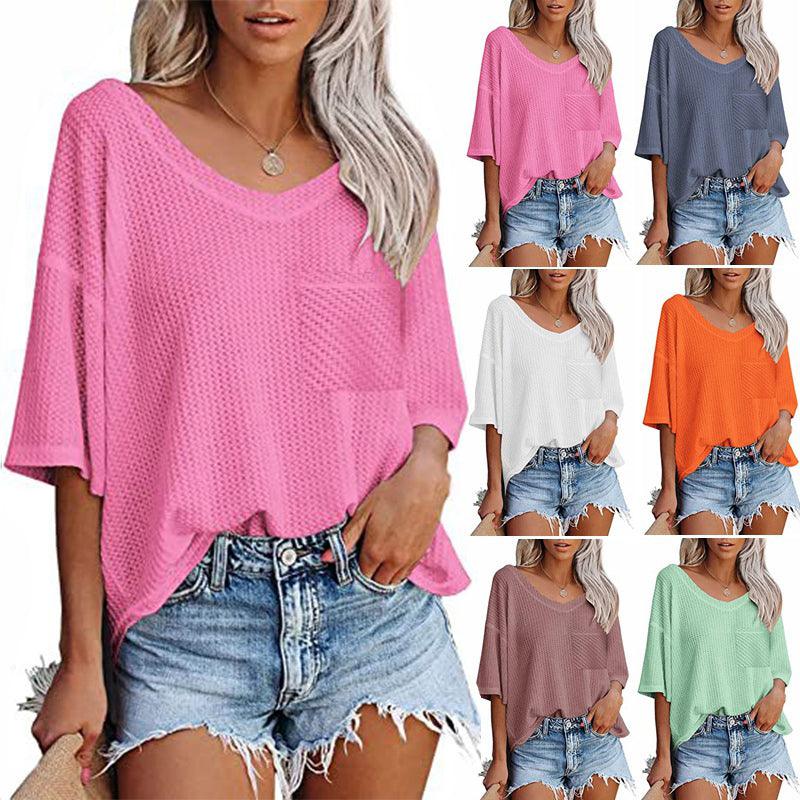 V-neck Shirts with Patched Pocket - AEI 97