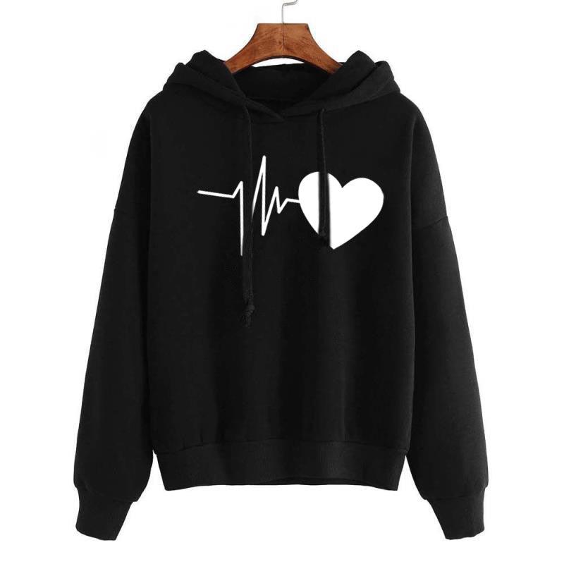 Heart Print Hoodie - AEI 97