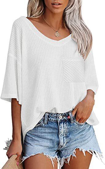 V-neck Shirts with Patched Pocket - AEI 97