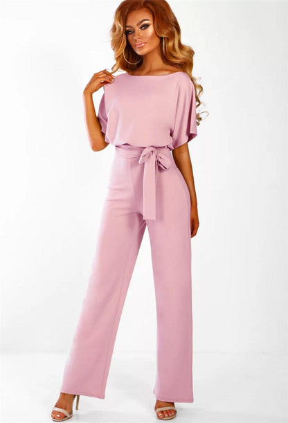 Lace-up short-sleeved Jumpsuit - AEI 97