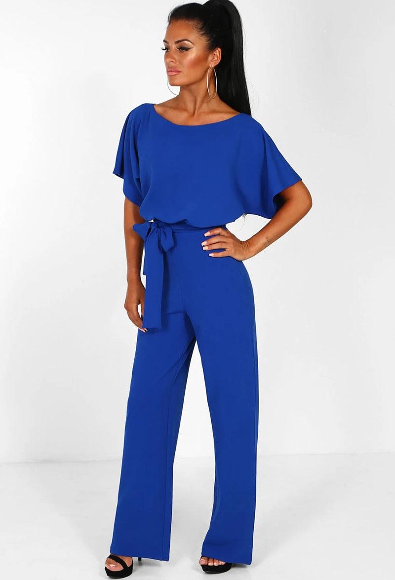 Lace-up short-sleeved Jumpsuit - AEI 97