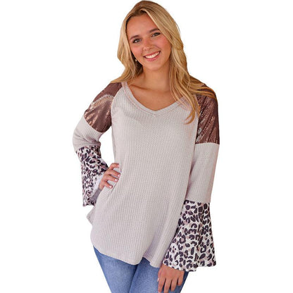 Leopard Design Print Sweater - AEI 97