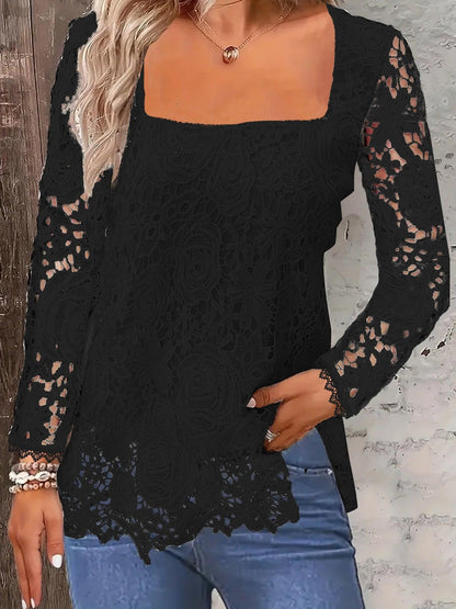 Square Neck Lace Shirt - AEI 97