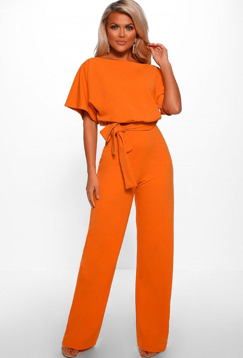 Lace-up short-sleeved Jumpsuit - AEI 97